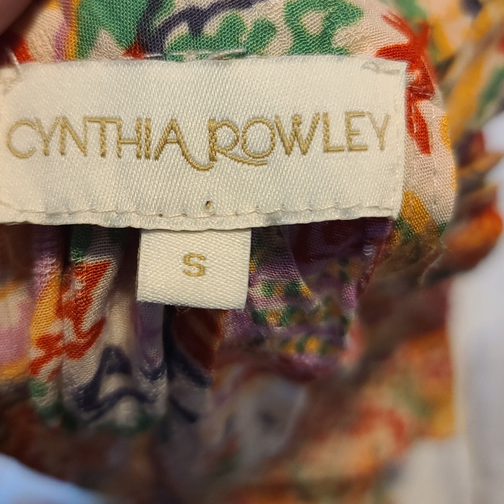 Cynthia Rowley Floral High Neck Halter Swing Top Small - Picture 2 of 5